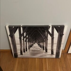 Black and White Pier Canvas Art